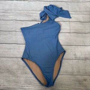 J. Crew One-Shoulder Blue One-Piece Swimsuit